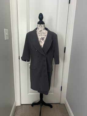 VENUS Charcoal Double-Breasted Blazer Dress women’s